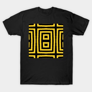 HIGHLY Visible Yellow and Black Line Kaleidoscope pattern (Seamless) 22 T-Shirt